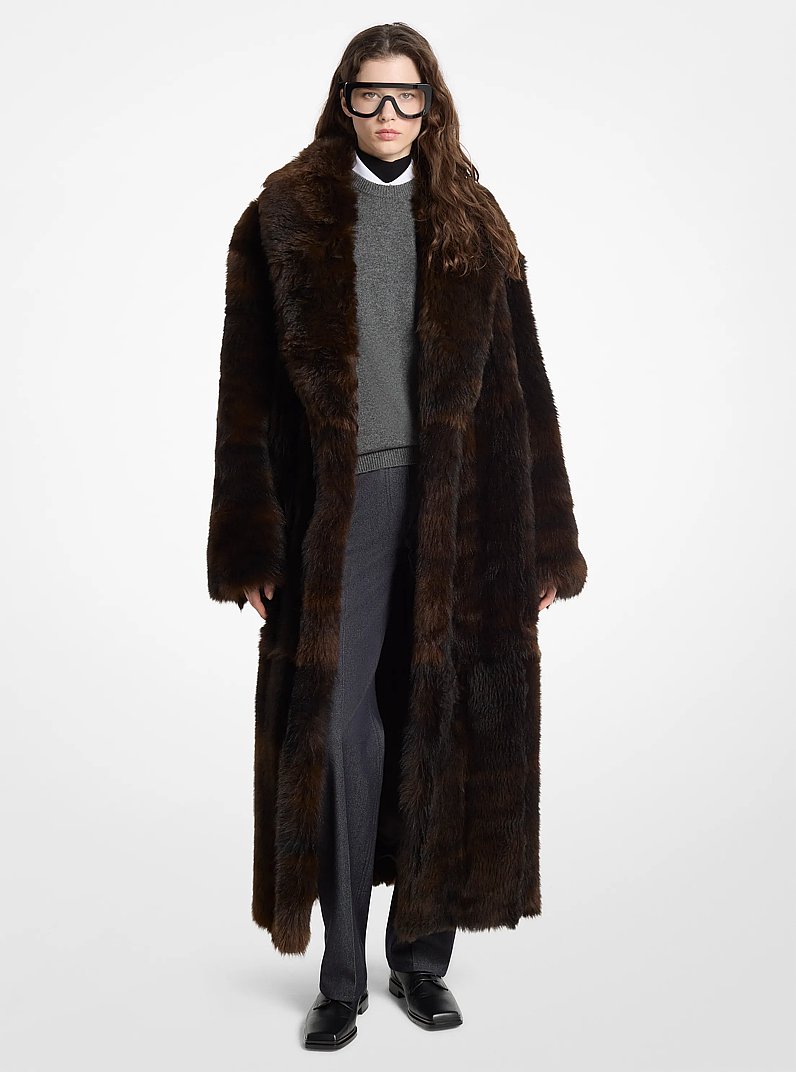 Shearling Bathrobe Coat in ESPRESSO | Michael Kors