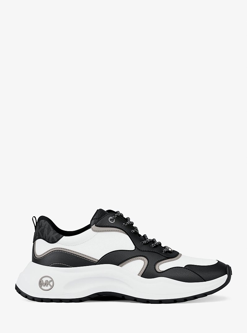 Levie Mixed-Media Trainer in BLACK | Michael Kors