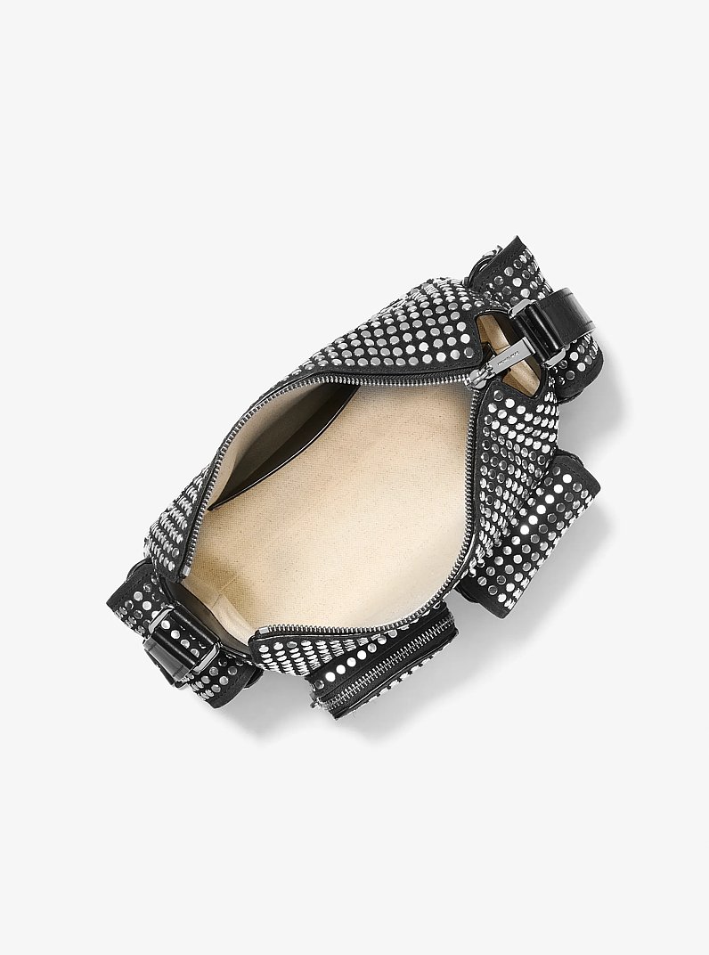 Dakota Medium Studded Suede Shoulder Bag in BLACK | Michael Kors