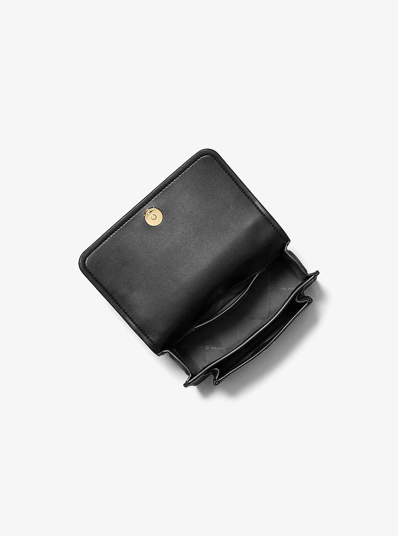 Borsa a spalla Claire convertibile piccola in pelle martellata in NERO | Michael Kors