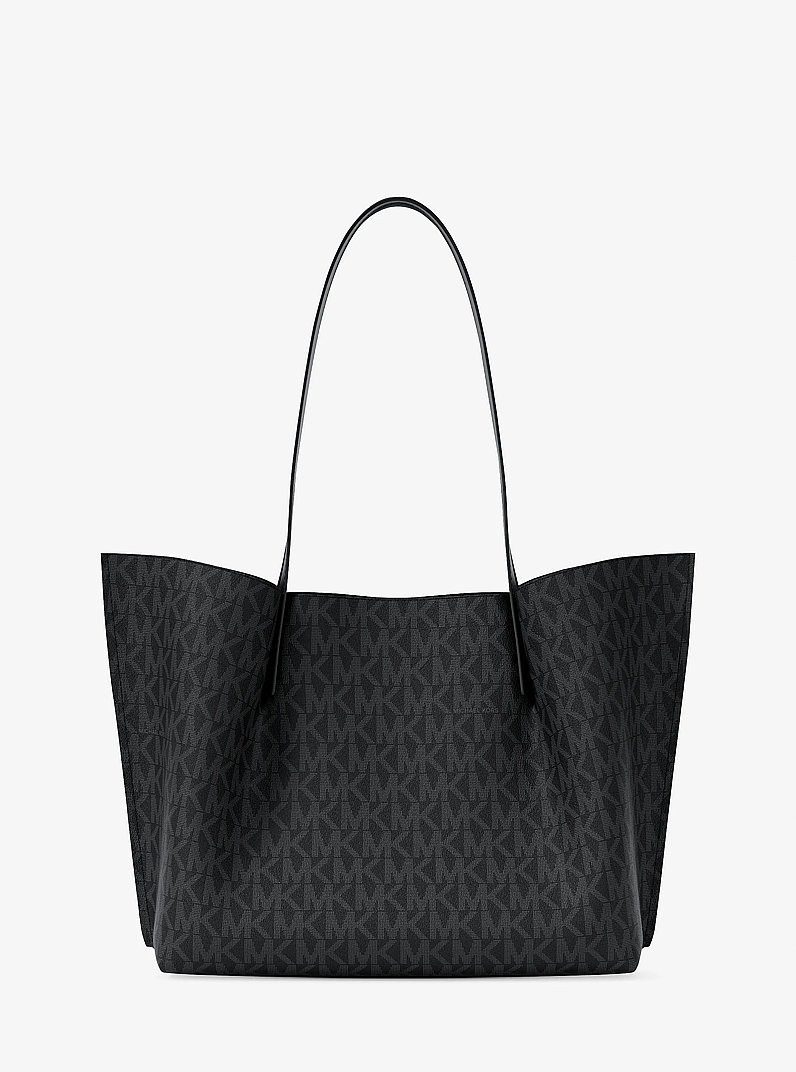 Shopper Emilia Large mit Signature-Logomuster in SCHWARZ | Michael Kors