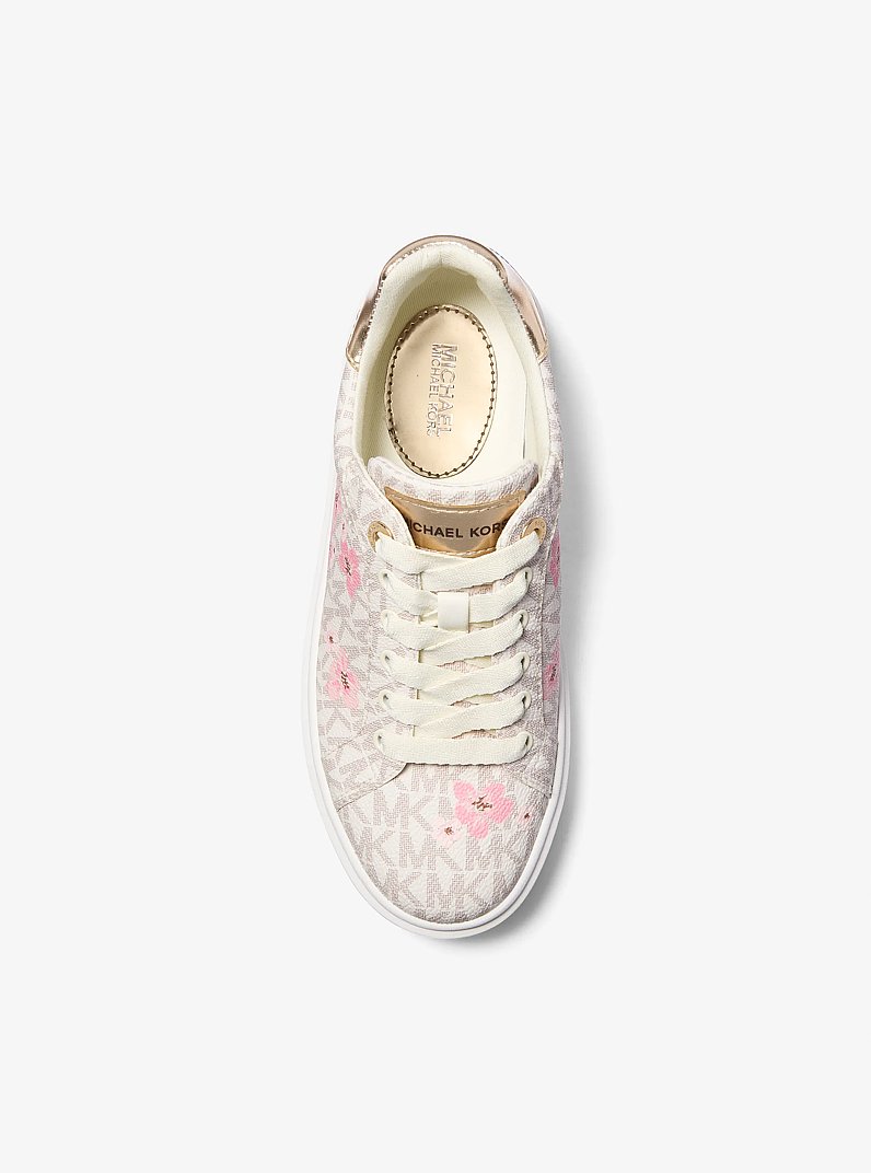 Romey Floral Signature Logo Platform Sneaker in VANILLA COMBO