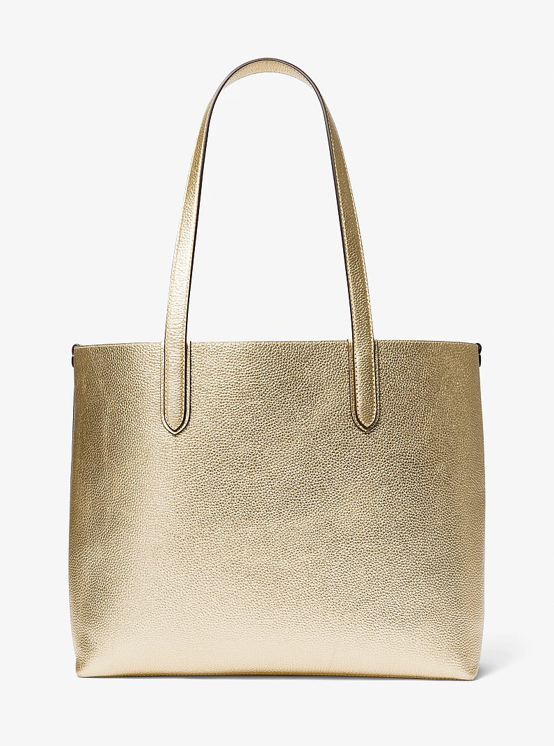 Eliza Extra-Large Metallic Pebbled Leather Reversible Tote Bag