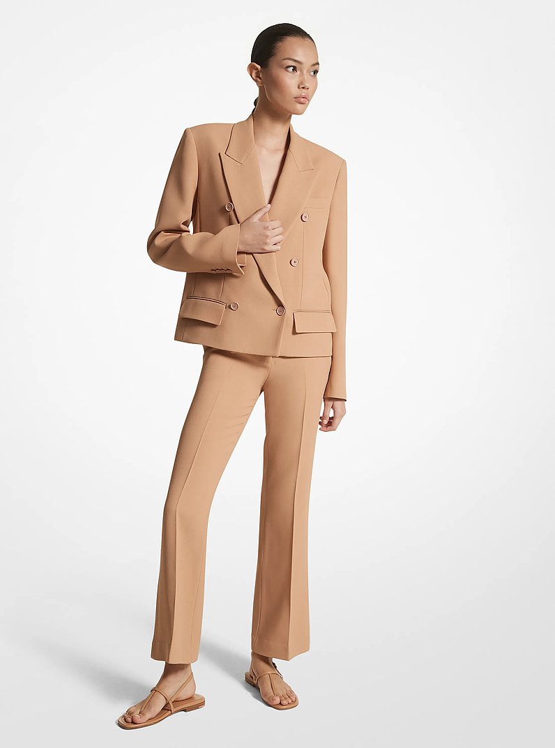 Double Crepe Sabl&eacute; Cropped Jacket in SUNTAN | Michael Kors