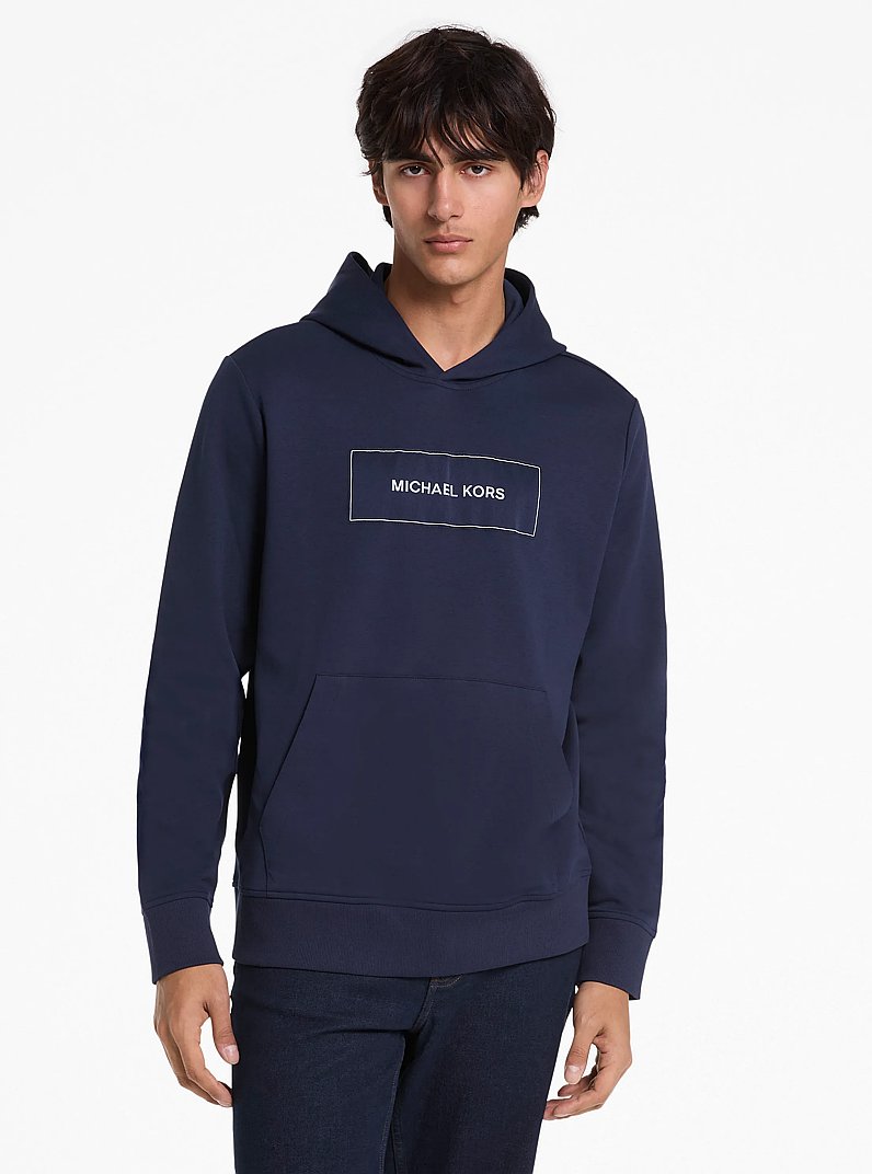 Su&eacute;ter con capucha de mezcla de algod&oacute;n con logotipo in AZUL MEDIANOCHE | Michael Kors