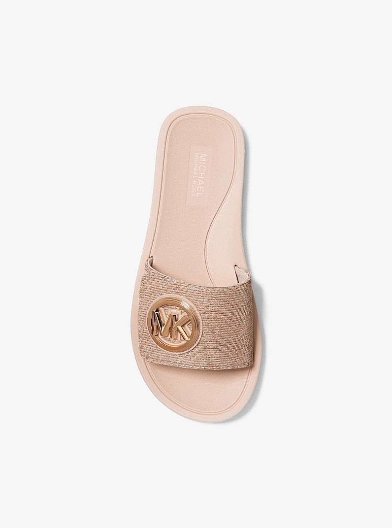 Mule en maille cha&icirc;ne &agrave; paillettes in OR ROSE | Michael Kors