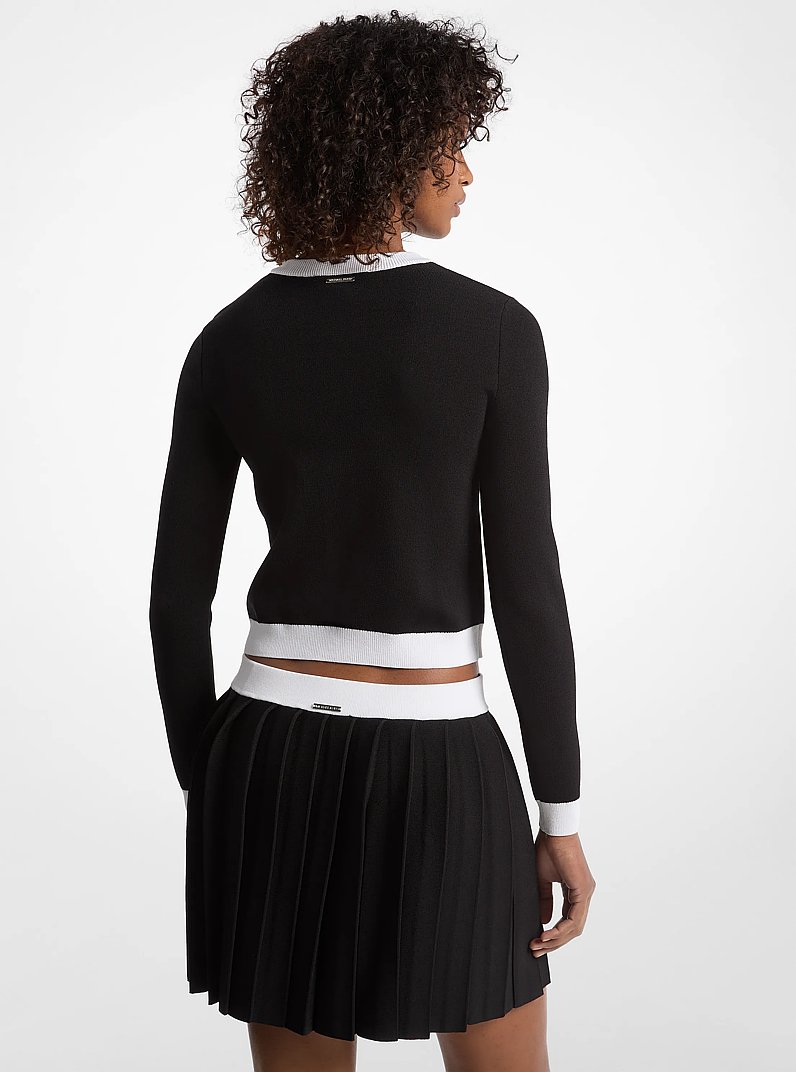 Cardigan en m&eacute;lange de viscose avec fermeture &agrave; bouton-pression in NOIR | Michael Kors
