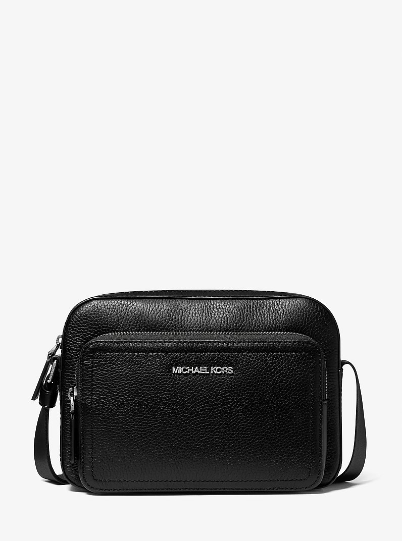 Cooper Pebbled Leather Utility Crossbody Bag in BLACK | Michael Kors