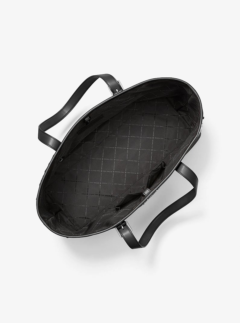 Borsa tote Hudson media in pelle martellata in NERO | Michael Kors