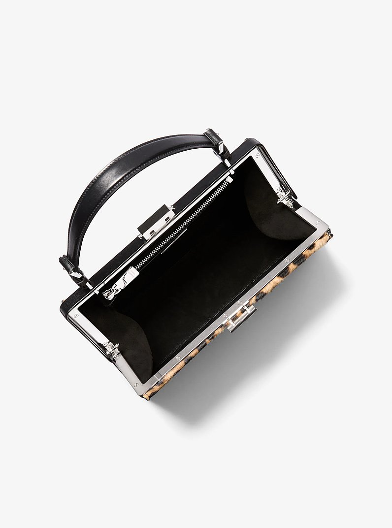 Simone Cheetah Print Calf Hair Satchel in CAPPUCCINO | Michael Kors