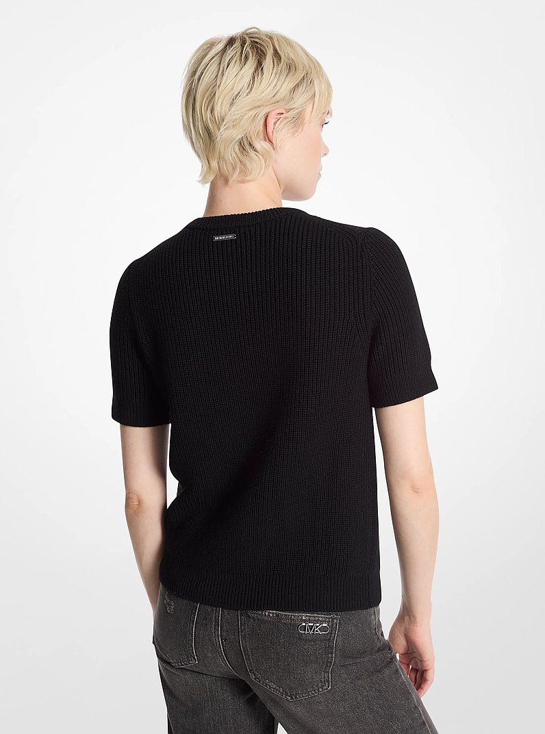 Chandail en laine &agrave; manches courtes in NOIR | Michael Kors