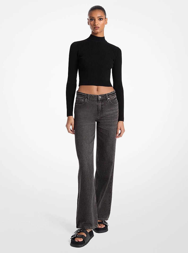 Wide-Leg Jeans in CHARCOAL | Michael Kors