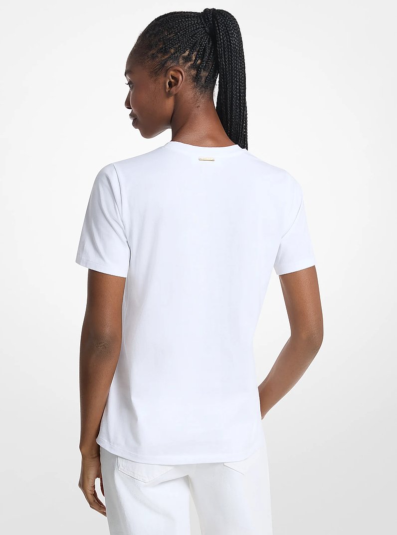 Graphic Logo Cotton Jersey T-Shirt in WHITE | Michael Kors