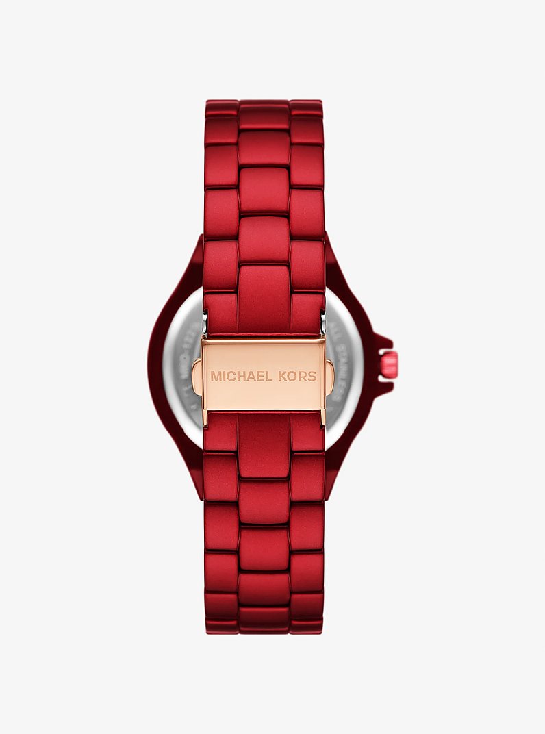 Lennox Pav&eacute; Red-Tone Watch in RED | Michael Kors