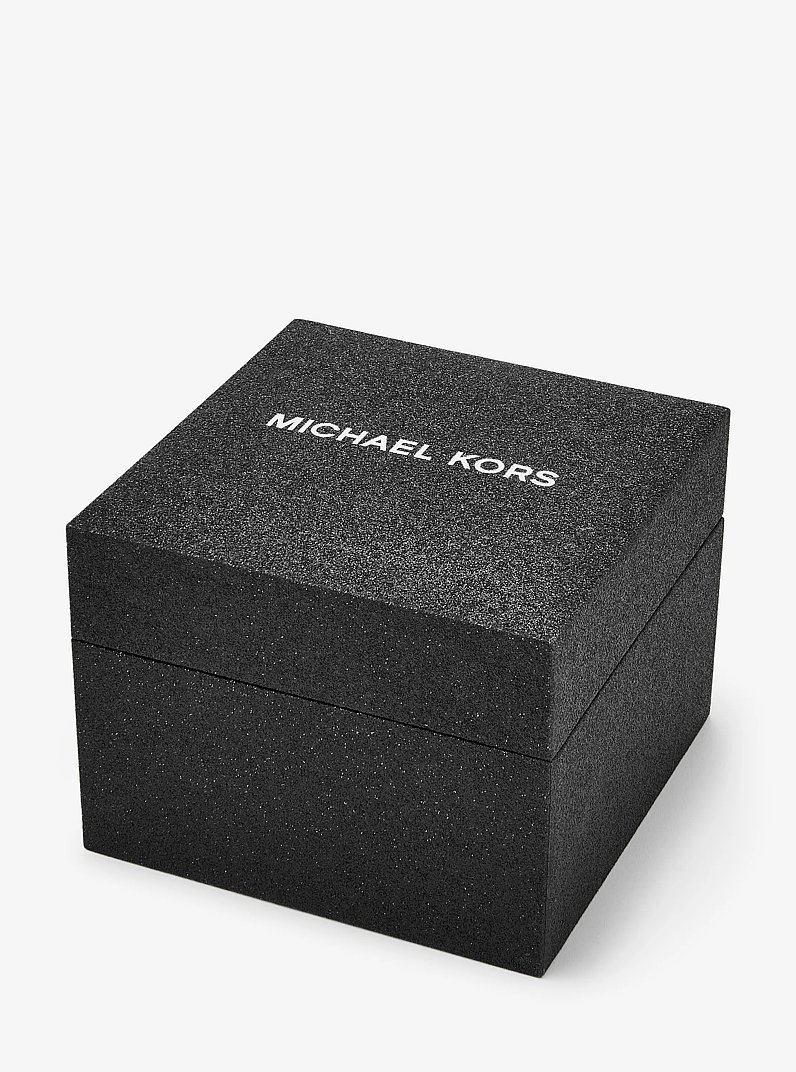 Limited-Edition Oversized Sage Pav&eacute; Black-Tone Watch in BLACK | Michael Kors