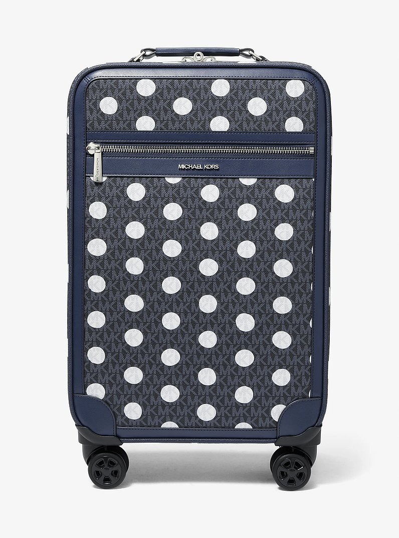 Small Polka Dot Signature Logo Suitcase in NAVY | Michael Kors