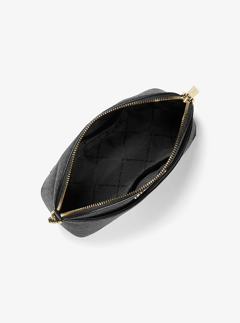 Jet Set Travel Medium Logo Dome Crossbody Bag in BLACK | Michael Kors