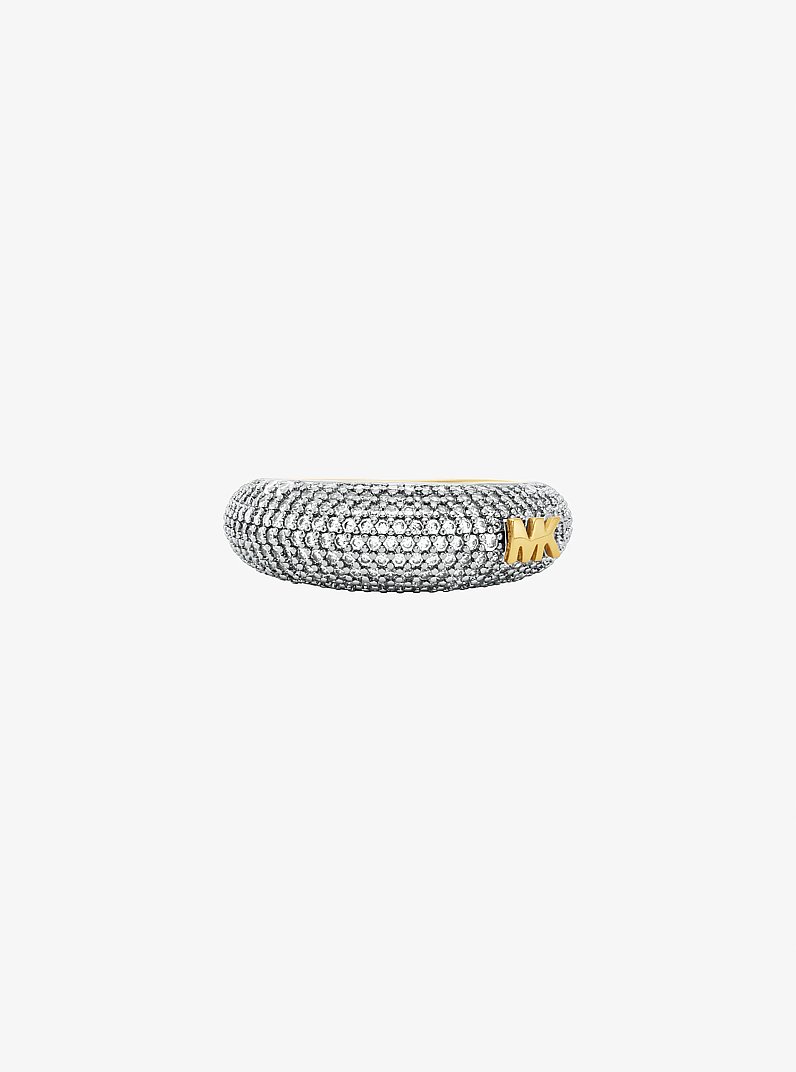 Zweifarbiger, gew&ouml;lbter Ring mit Pav&eacute; in ZWEIFARBIG | Michael Kors