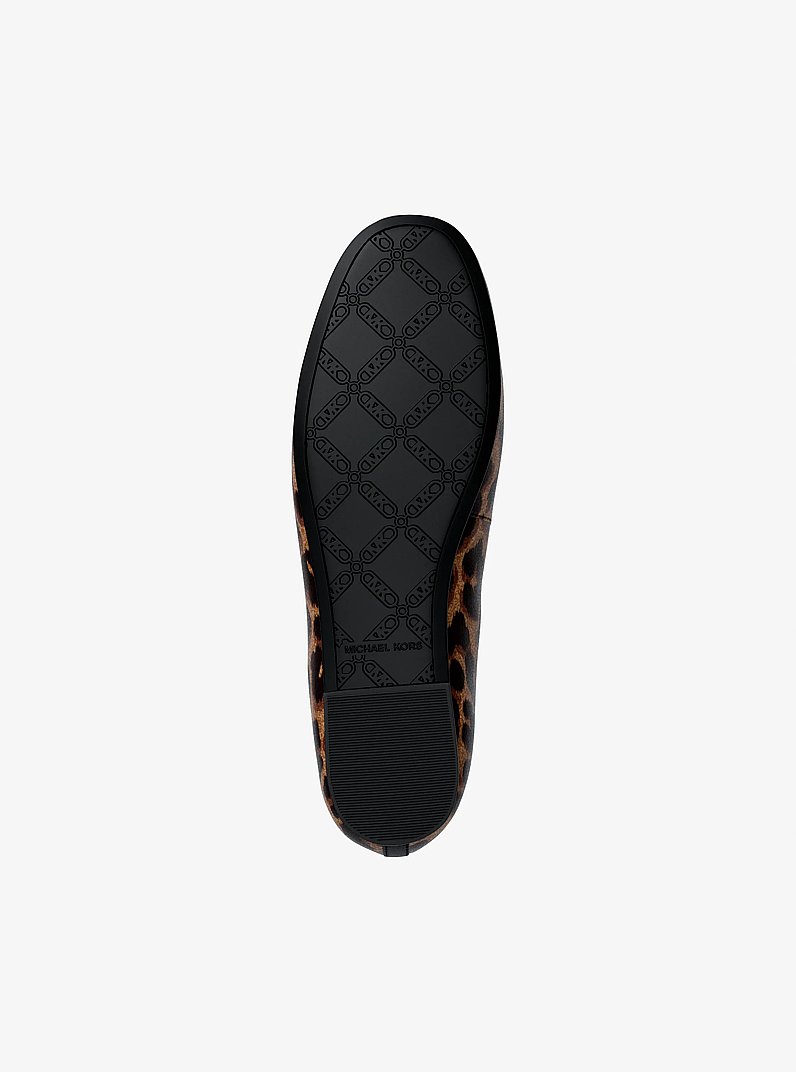 Savannah Leopard Print Ballet Flat in DK CAMEL MLT | Michael Kors