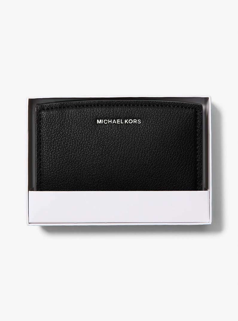 Bryant Medium Pebbled Leather Wallet in BLACK | Michael Kors