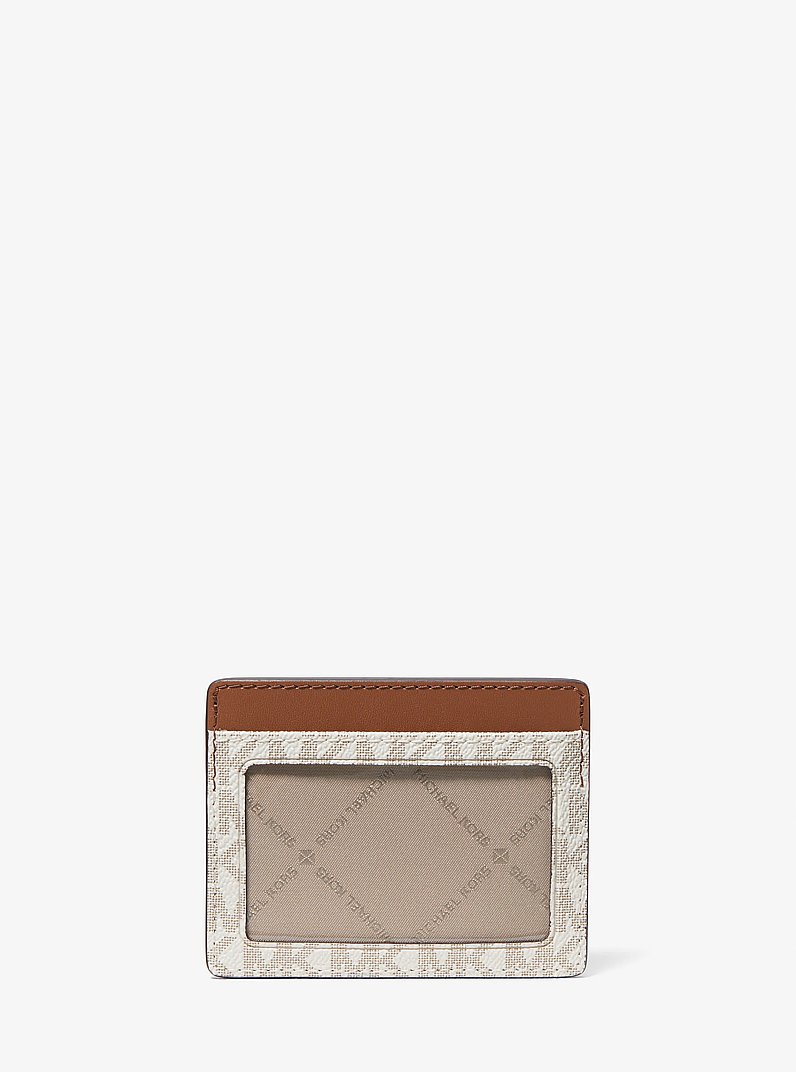 Jet Set Travel Large Logo and Leather Card Case in VANILLA | Michael Kors