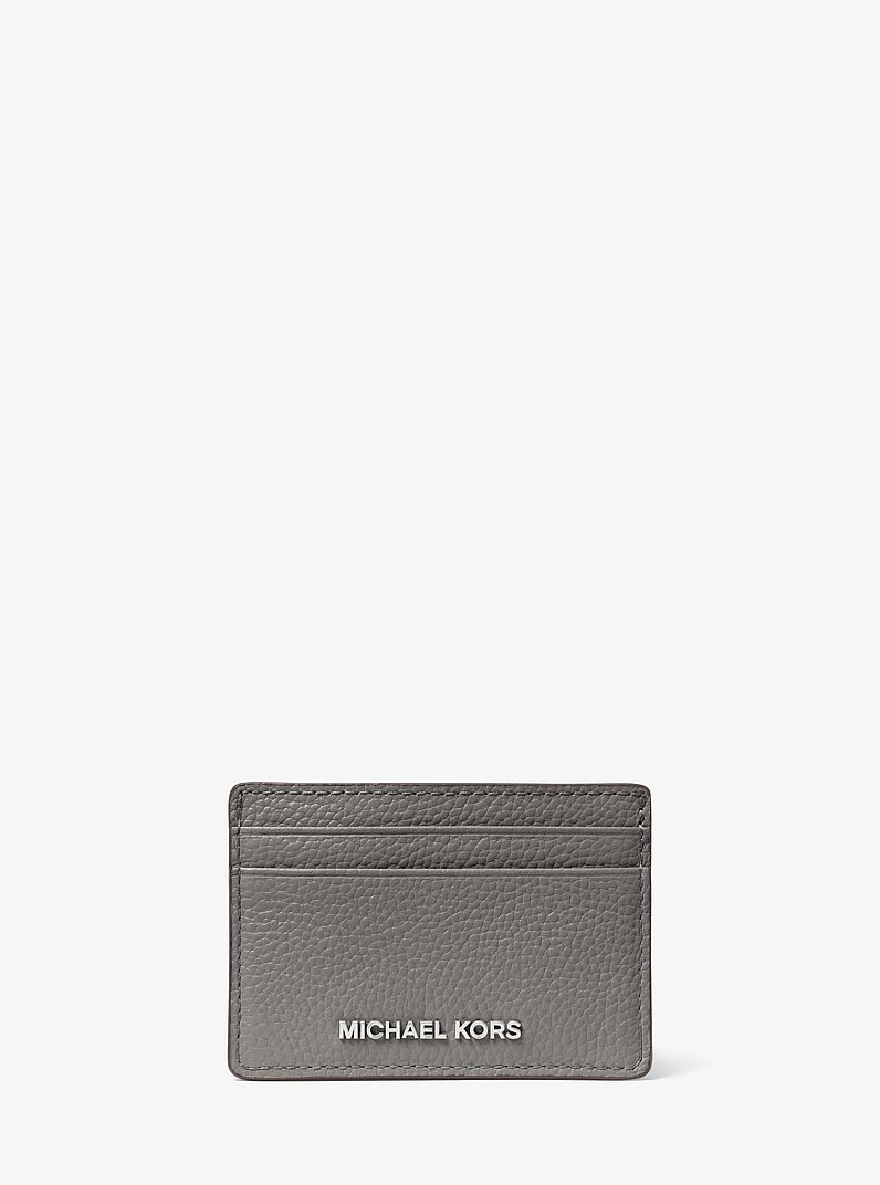 Porta carte di credito in pelle martellata in GRIGIO PIETRA | Michael Kors