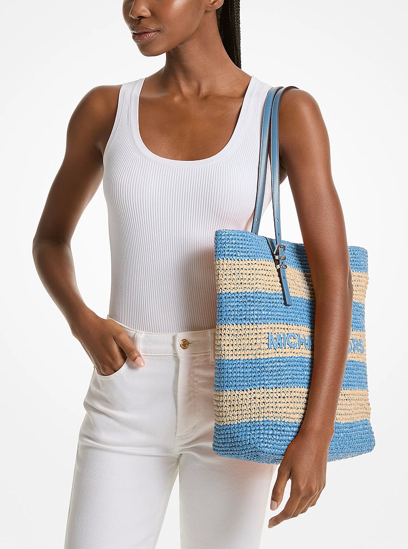 Bolso tote Quinn grande tejido a mano a croch&eacute; in CHAMBRAY | Michael Kors