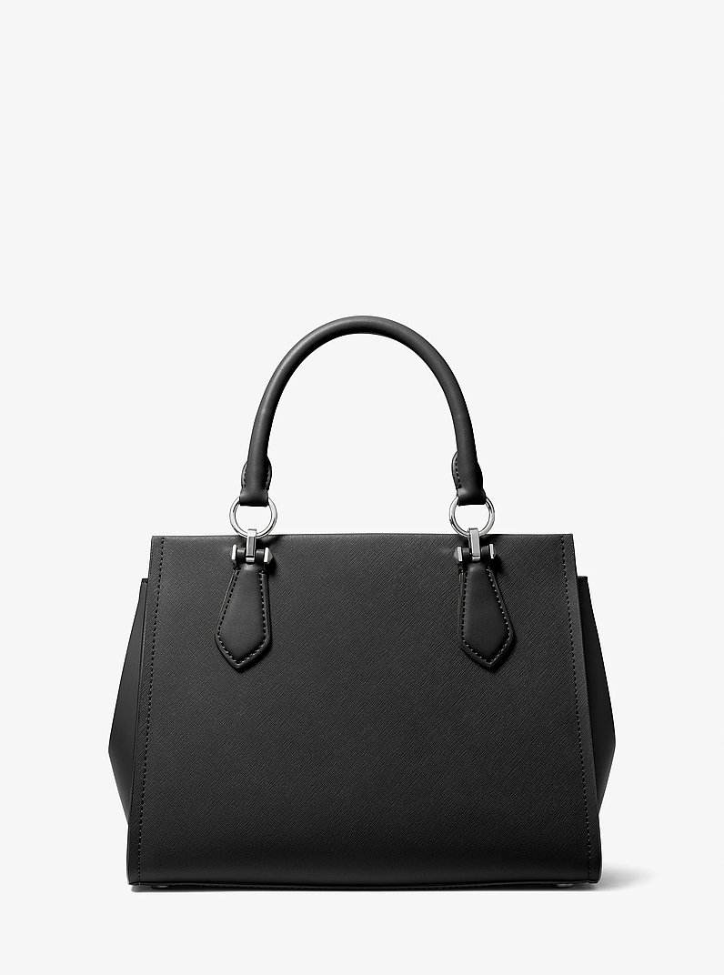 Bolso satchel Marilyn mediano de piel saffiano in NEGRO | Michael Kors