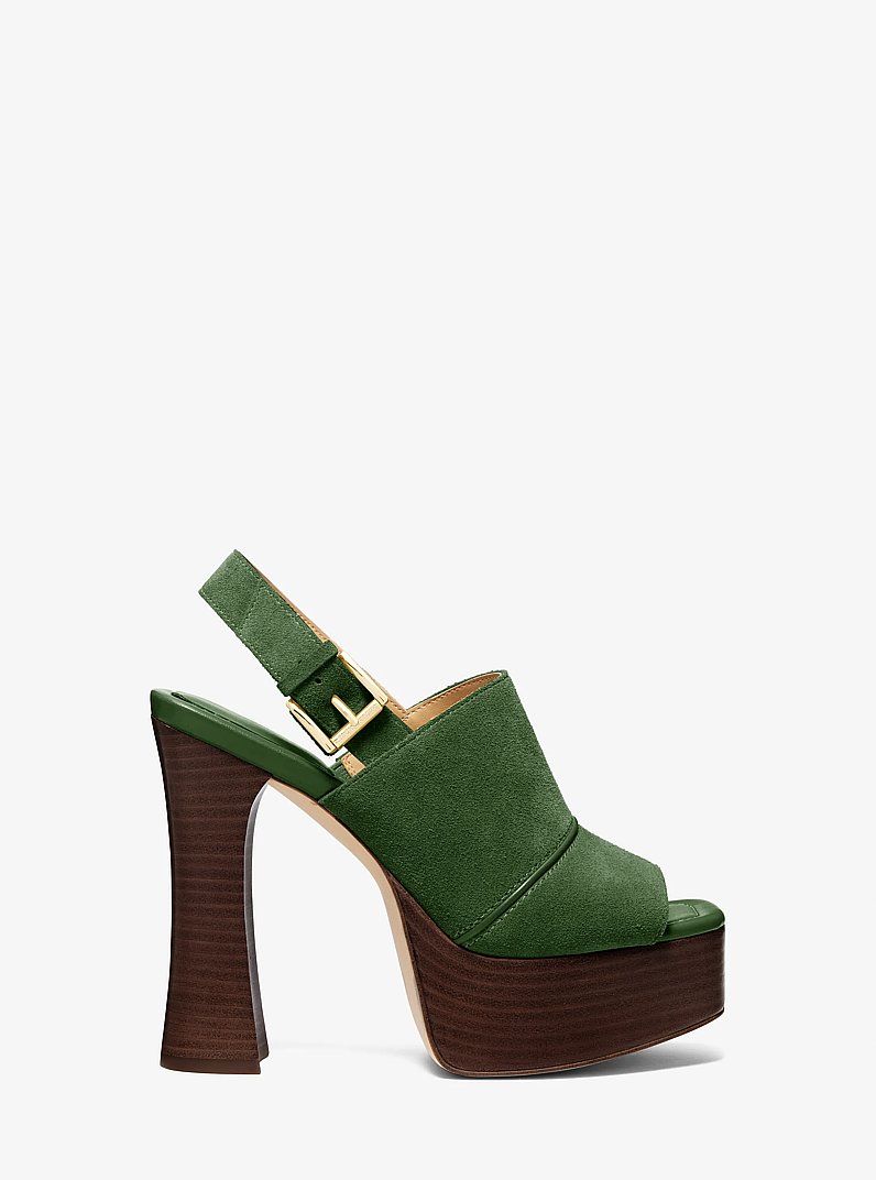 Rye Suede Platform Sandal in AMAZON GREEN | Michael Kors