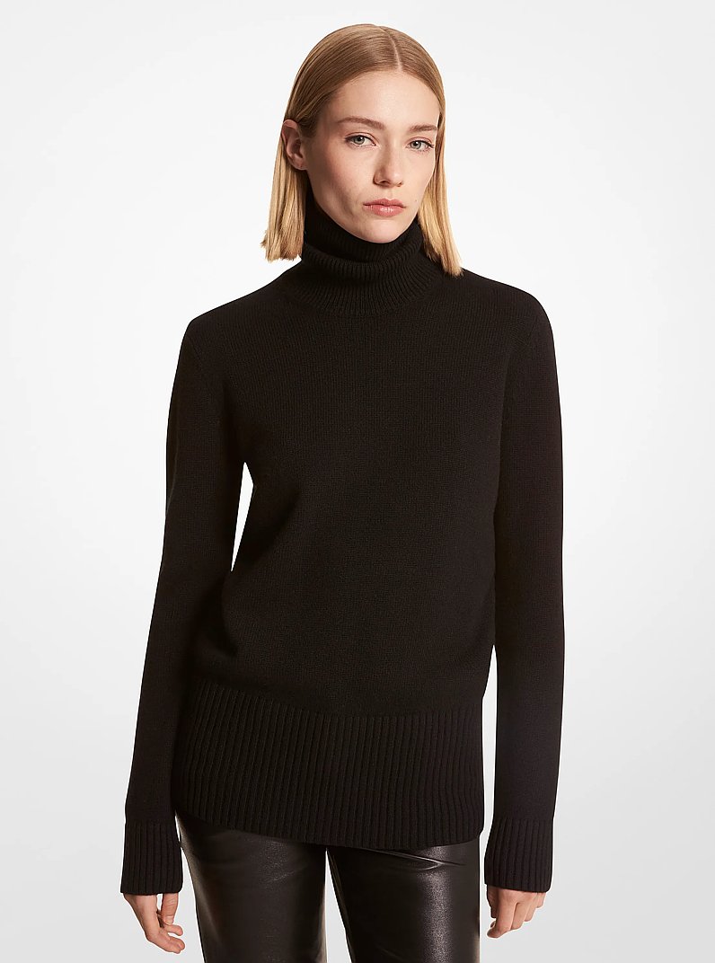 Cashmere Turtleneck Sweater in BLACK | Michael Kors
