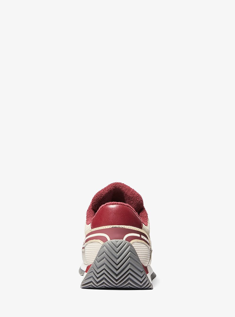 Byrdie Mixed-Media Trainer in DEEP RED MULTI | Michael Kors