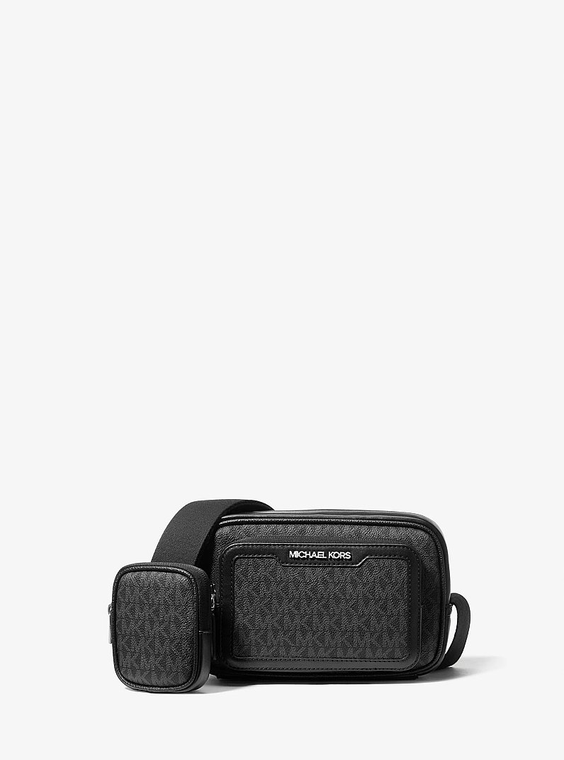 Cooper Signature Logo Camera Crossbody Bag With Pouch in BLACK | Michael Kors