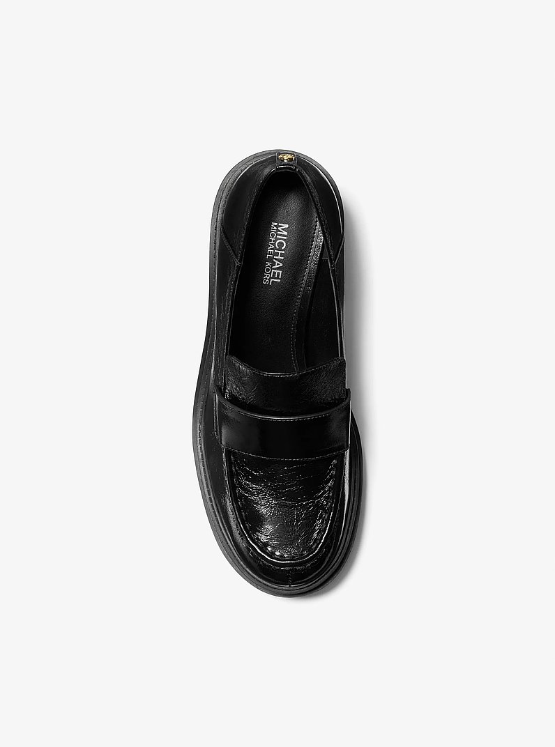 Rocco Crackled Patent Leather Loafer in BLACK - Sale | Michael
