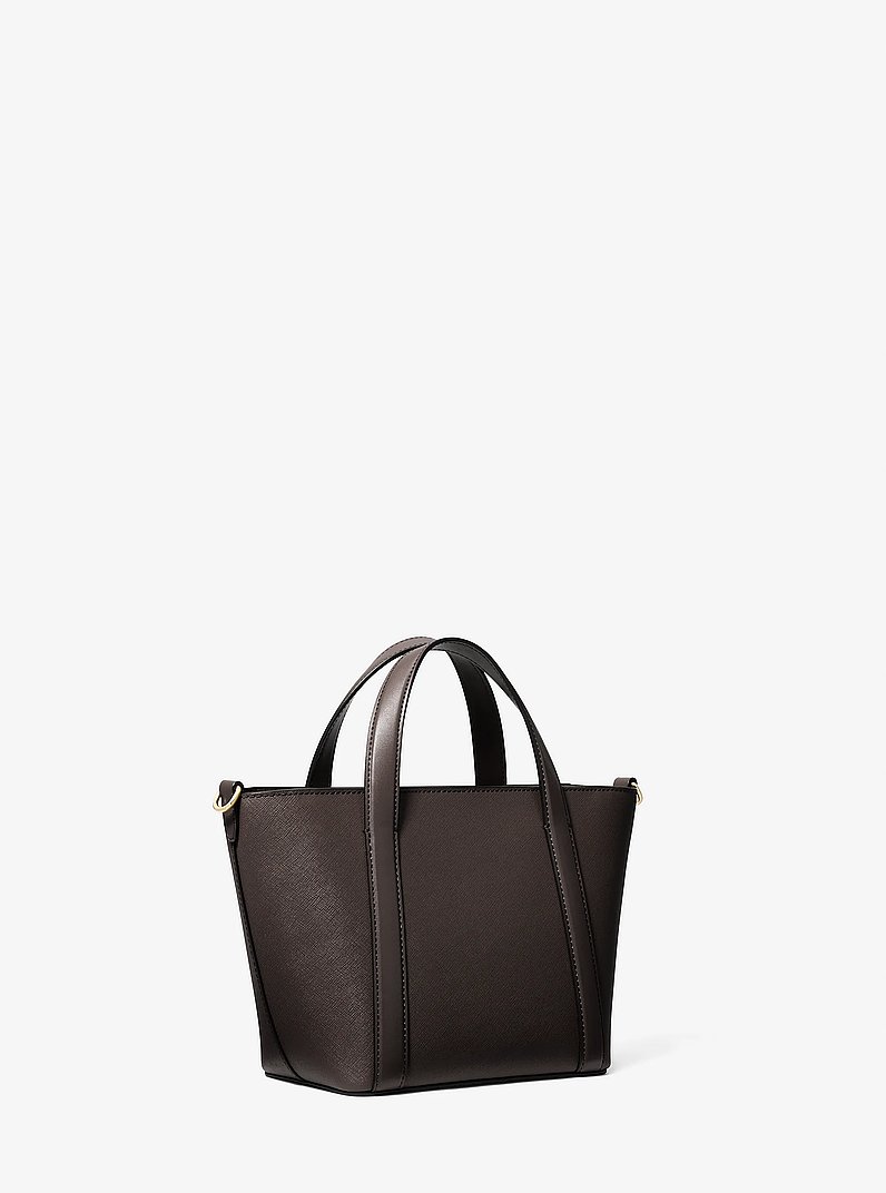 Draagtas Pratt van saffianoleer, klein in CHOCOLADE | Michael Kors