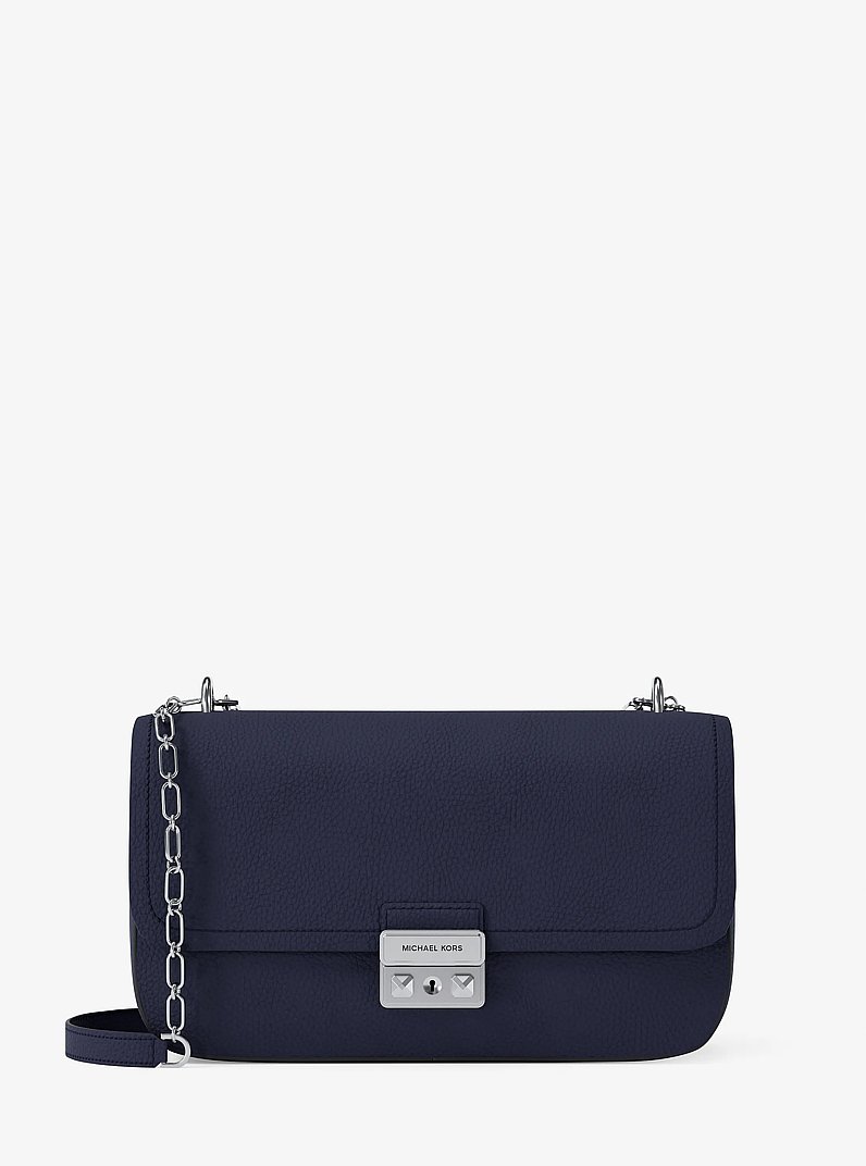 Borsa a spalla Tribeca grande in pelle martellata in ABITO BLUES | Michael Kors