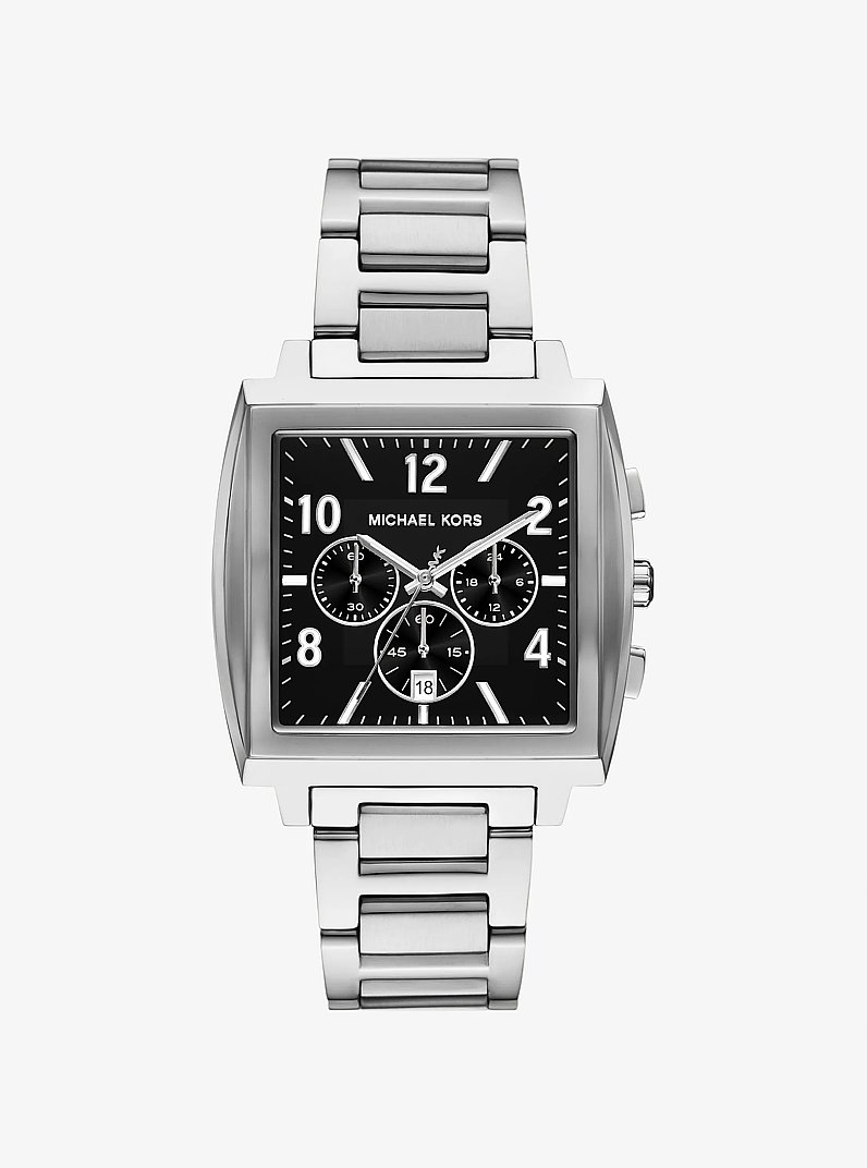Oversized Rhys Silver-Tone Watch in SILVER | Michael Kors