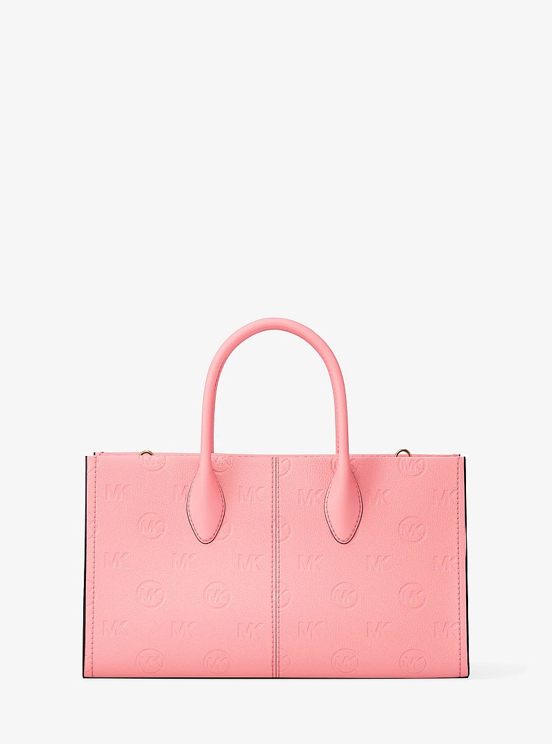 Mirella Medium Logo Debossed Satchel in CARNATION | Michael Kors