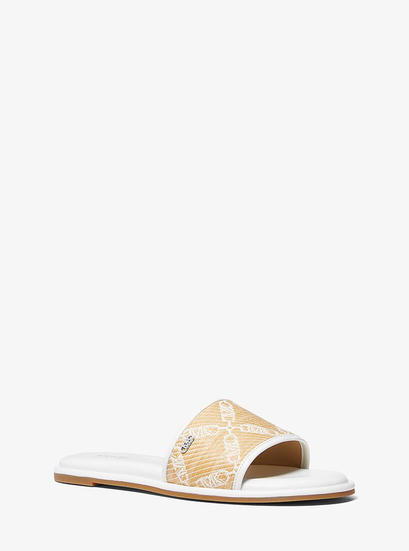 Slide Saylor in paglia con logo Empire jacquard