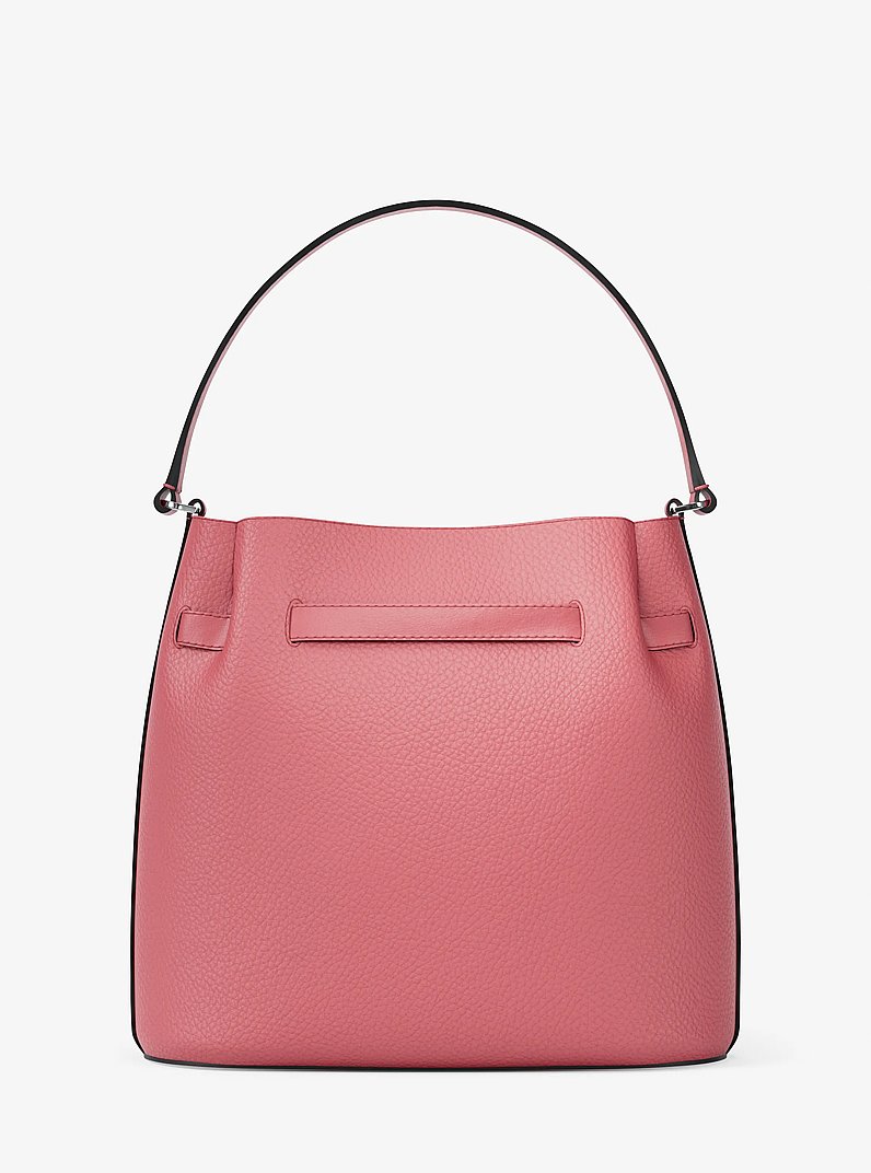 Carson Medium Pebbled Leather Convertible Bucket Crossbody Bag in HIBISCUS | Michael Kors