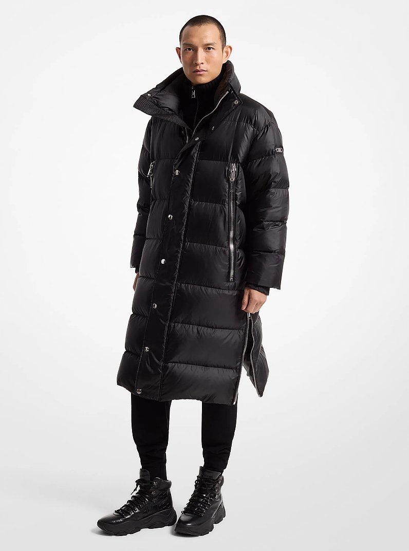 Satin Cir&eacute; Puffer Coat in BLACK | Michael Kors