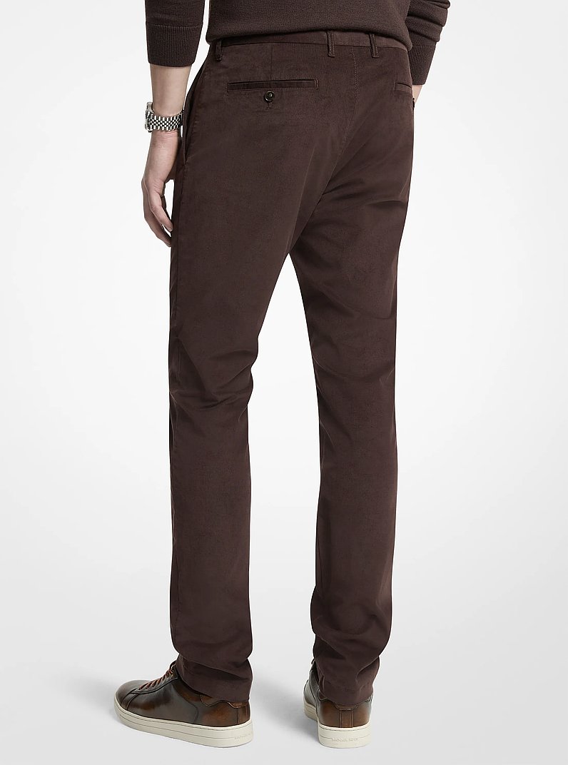 Slim-Fit Cotton Blend Corduroy Pants in CHOCOLATE | Michael Kors