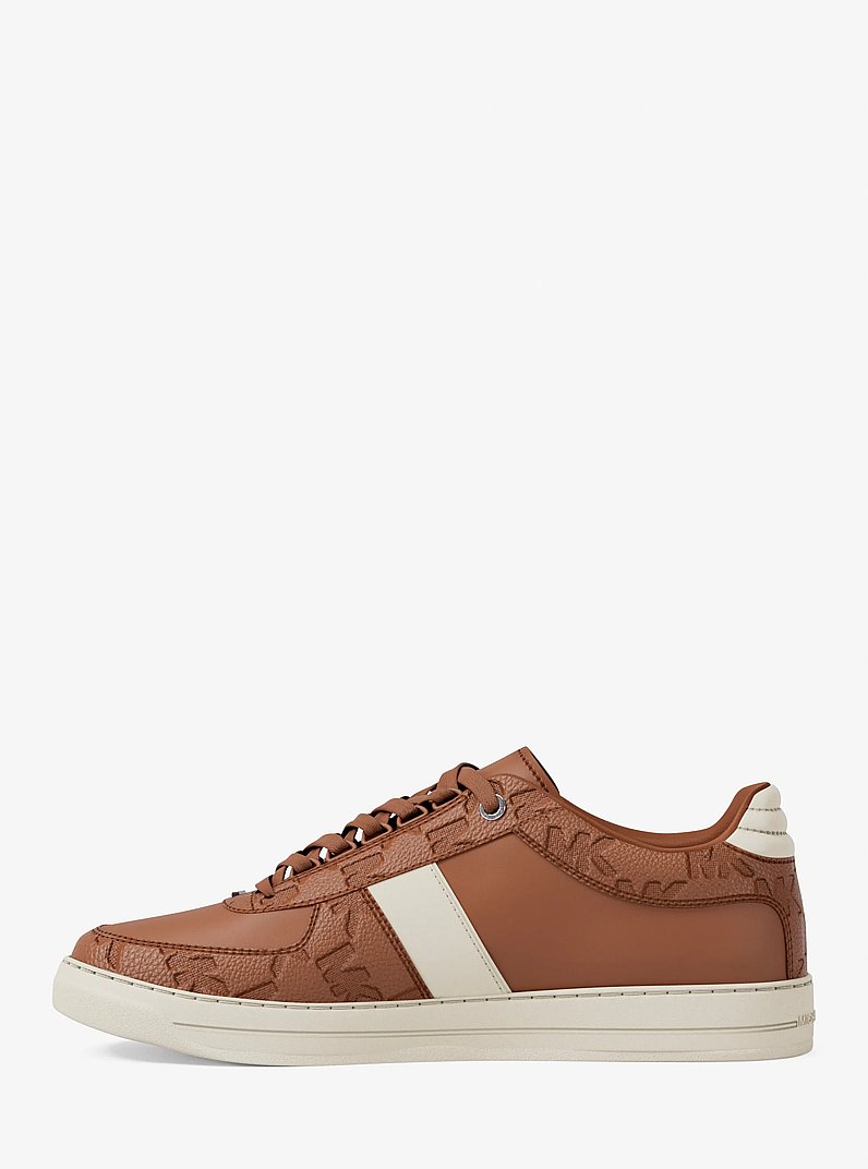 Brady Logo Embossed Leather Sneaker in LUGGAGE | Michael Kors