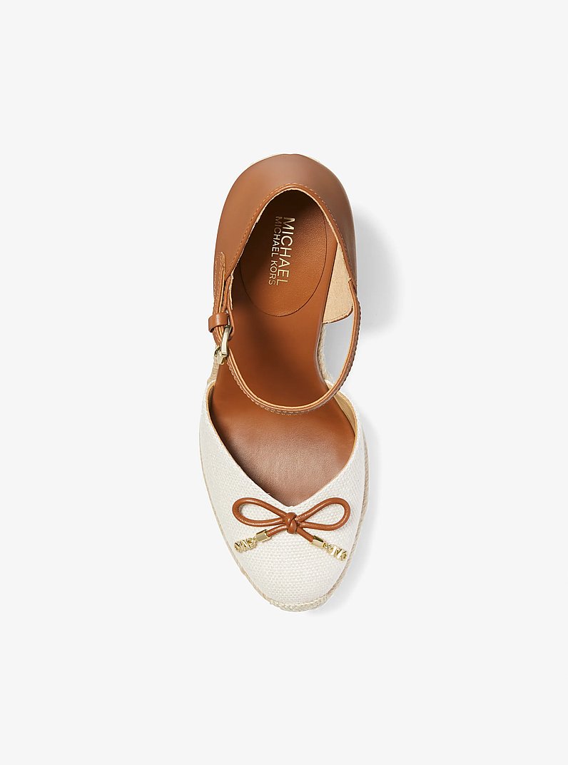 Nori Leather and Hemp Wedge Espadrille