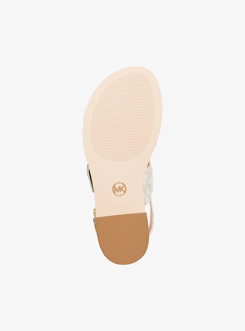 Carmen Signature Logo Thong Sandal in VANILLA | Michael Kors