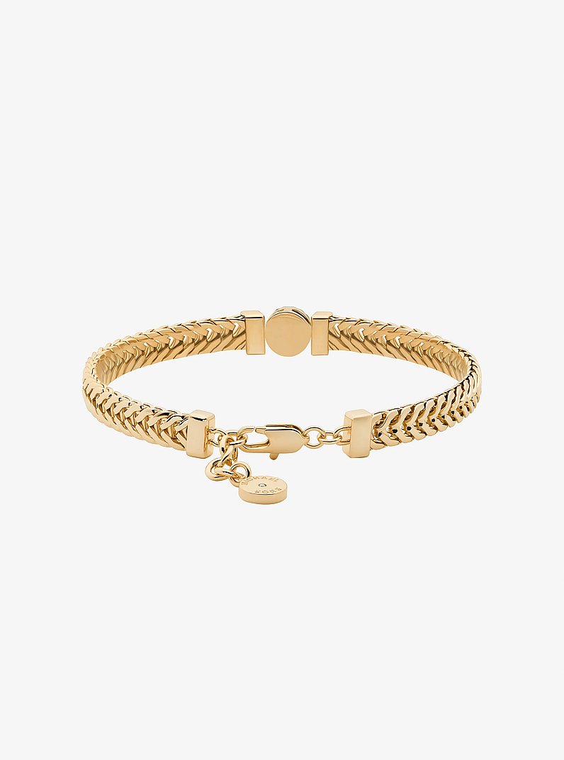 Pav&eacute; Logo Foxtail Chain Bracelet in GOLD | Michael Kors