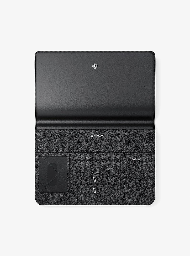 Cooper Large Embellished Signature Logo Wallet in BLACK | Michael Kors