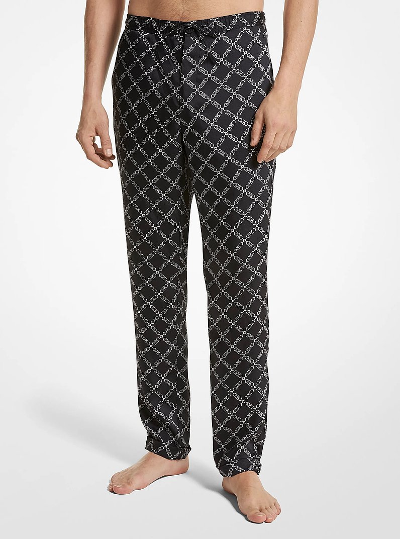 Pantalon de pyjama tiss&eacute; &agrave; imprim&eacute; &agrave; logo empire