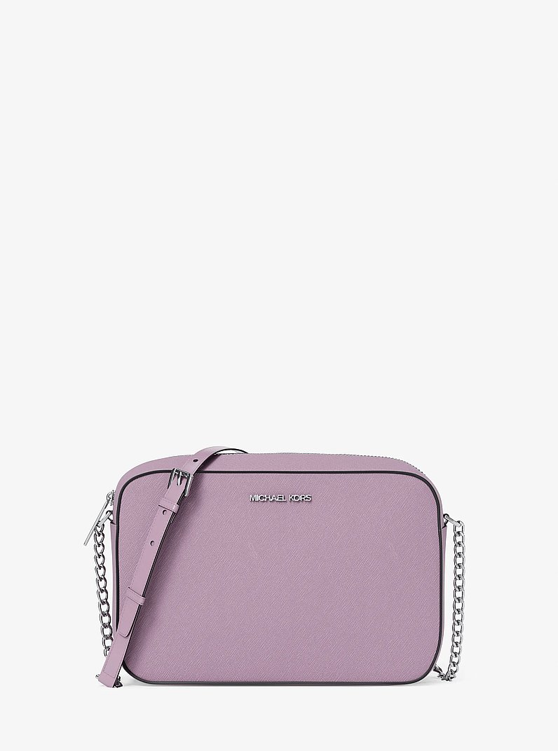 Jet Set Large Saffiano Leather Crossbody Bag in LT QUARTZ - Sale