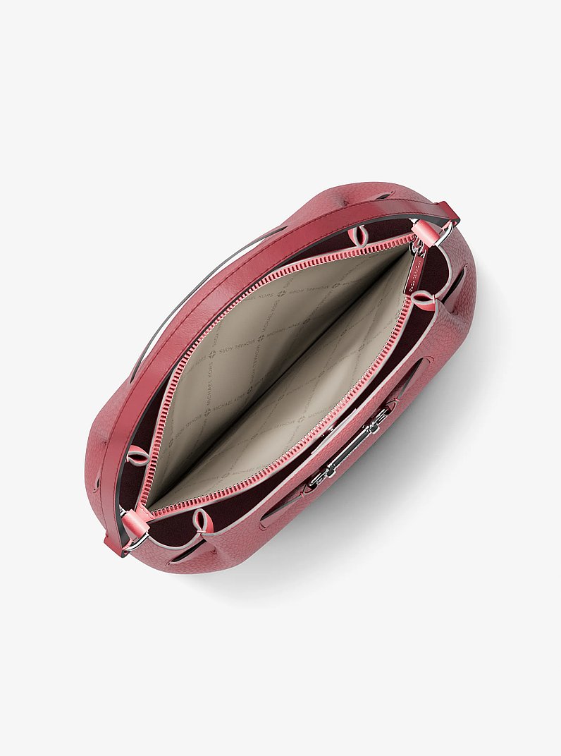 Carson Medium Pebbled Leather Convertible Bucket Crossbody Bag in HIBISCUS | Michael Kors