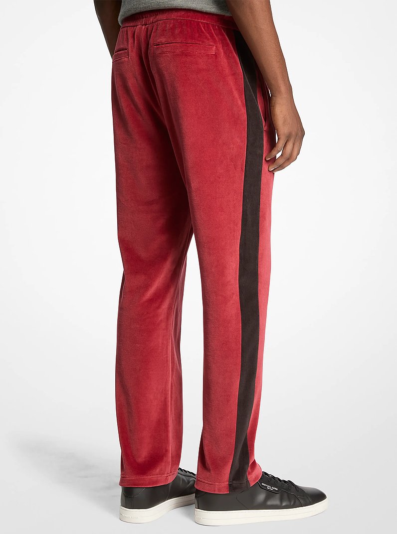 Stripe Velour Joggers in CHERRY | Michael Kors